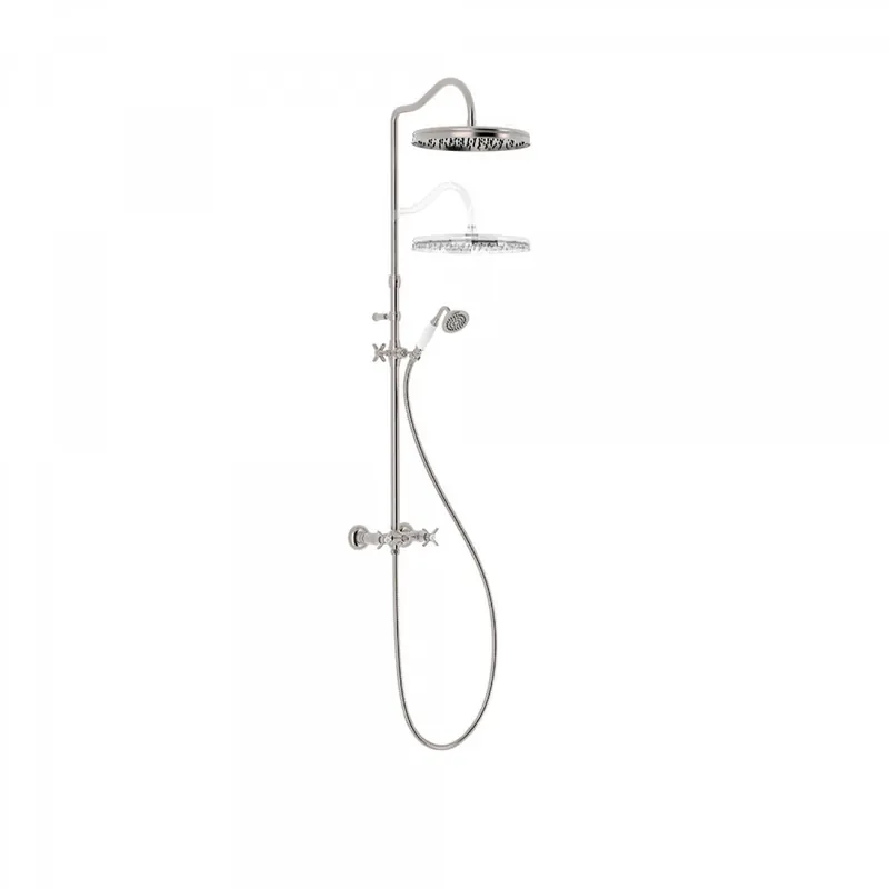 Merkproduct Tres Clasic opbouw regendoucheset met mengkraan geborsteld staal