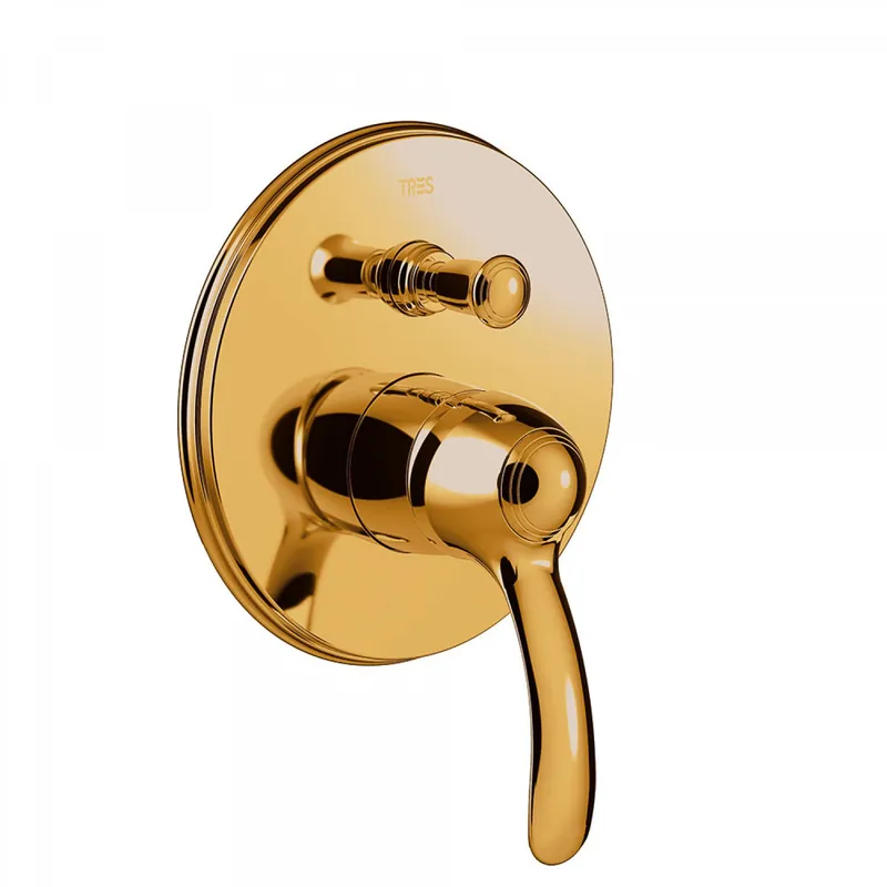 Tres Clasic inbouw 2-wegs douchemengkraan goud Tijdelijk Beschikbaar