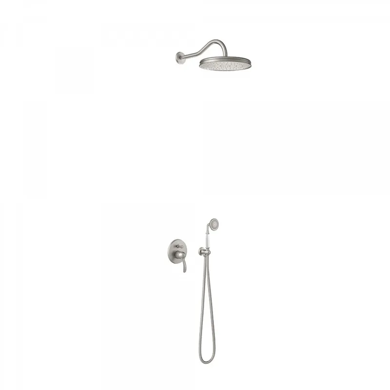Exclusief Tres Clasic inbouw regendouche 31cm met handdouche wandmontage geborsteld staal