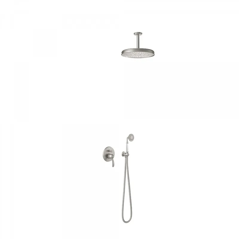 Tres Clasic inbouw regendouche 31cm met handdouche plafondmontage geborsteld staal Bestseller