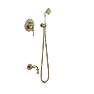 Dagaanbieding Tres Clasic inbouw badmengkraan met handdouche mat verouderd messing