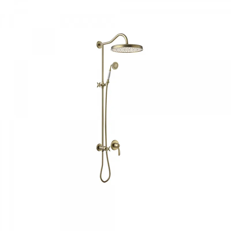 Modern Tres Clasic opbouw regendoucheset met inbouw mengkraan verouderd messing
