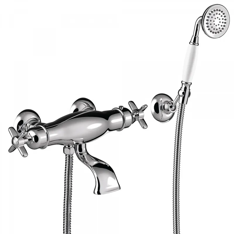 Koopje Tres Clasic thermostatische badkraan met doucheset chroom