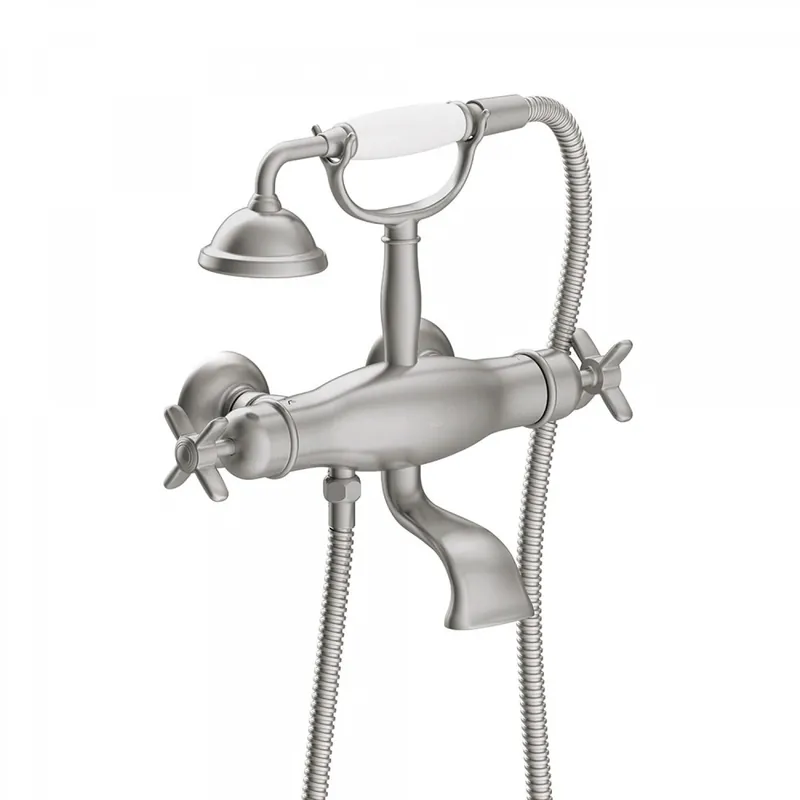 Tres Clasic thermostatische badkraan met handdouche geborsteld staal Alleen Vandaag