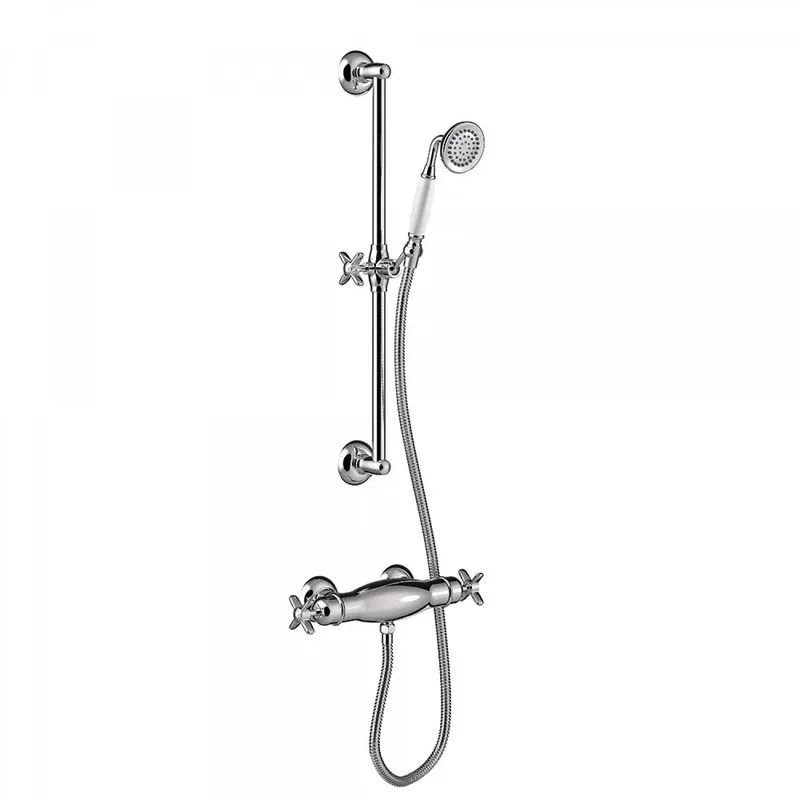 In De Mode Tres Clasic thermostatische douchekraan met glijstangset chroom