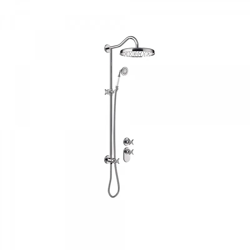 Tres Clasic opbouw regendoucheset met 2-wegs inbouw thermostaatkraan chroom Speciale Aanbieding