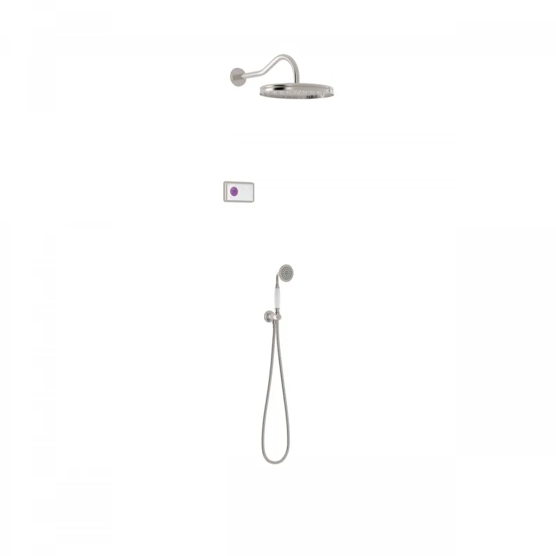 Snelle Levering Tres Shower Technology Clasic elektronische inbouwthermostaat met regendouche en handdouche wandmontage geborsteld staal