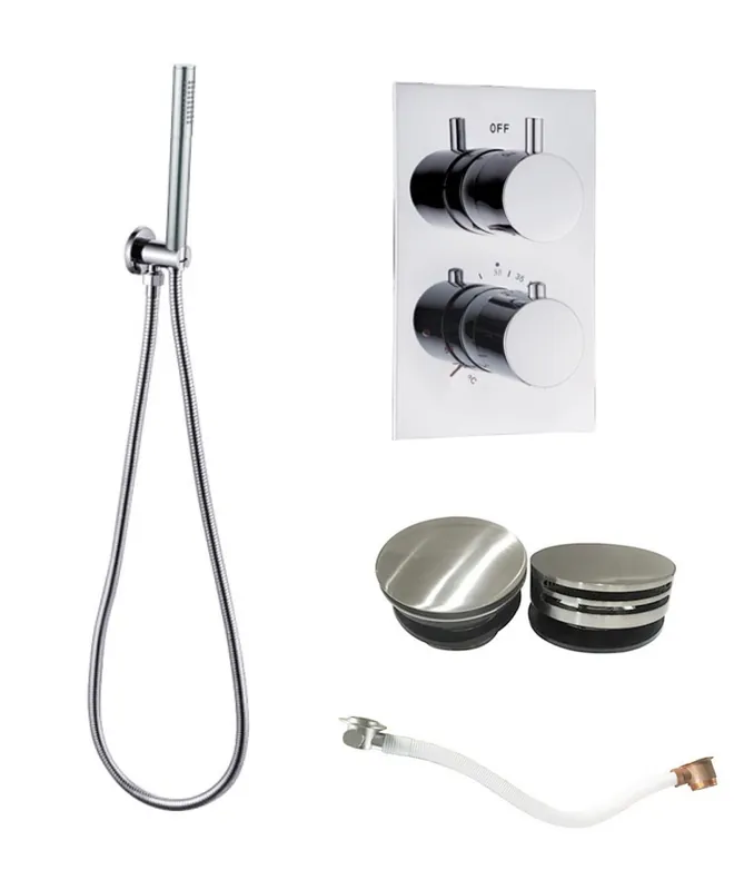 Express Levering Saniclear Talpa thermostatische inbouw badkraan met afvoer / overloopcombinatie