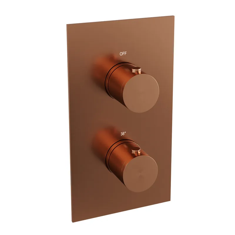 Topkwaliteit Brauer Copper Edition complete inbouwthermostaat 3-weg geborsteld koper
