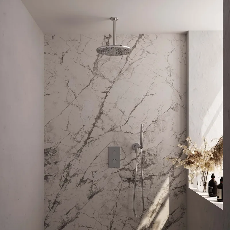 Brauer Chrome Edition complete inbouw regendouche met staafhanddouche, plafondarm en hoofddouche 30cm set 30 chroom Koopje