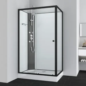 Professioneel Badstuber Viva complete douchecabine rechthoek 120x80x225cm zwart