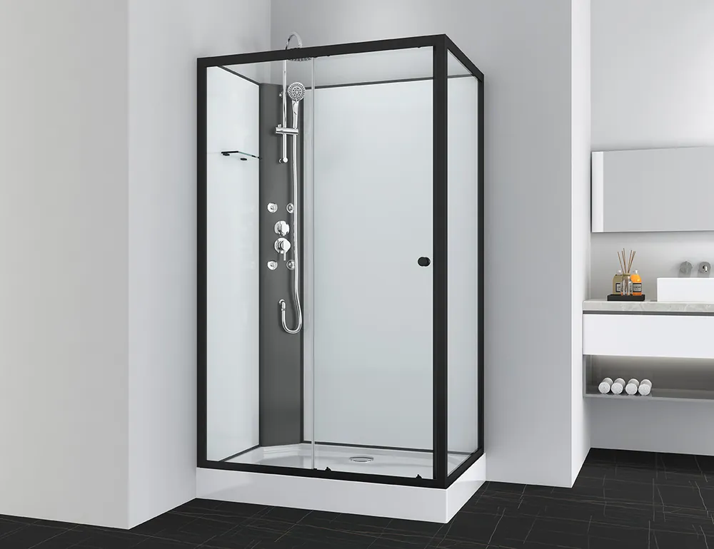 Professioneel Badstuber Viva complete douchecabine rechthoek 120x80x225cm zwart