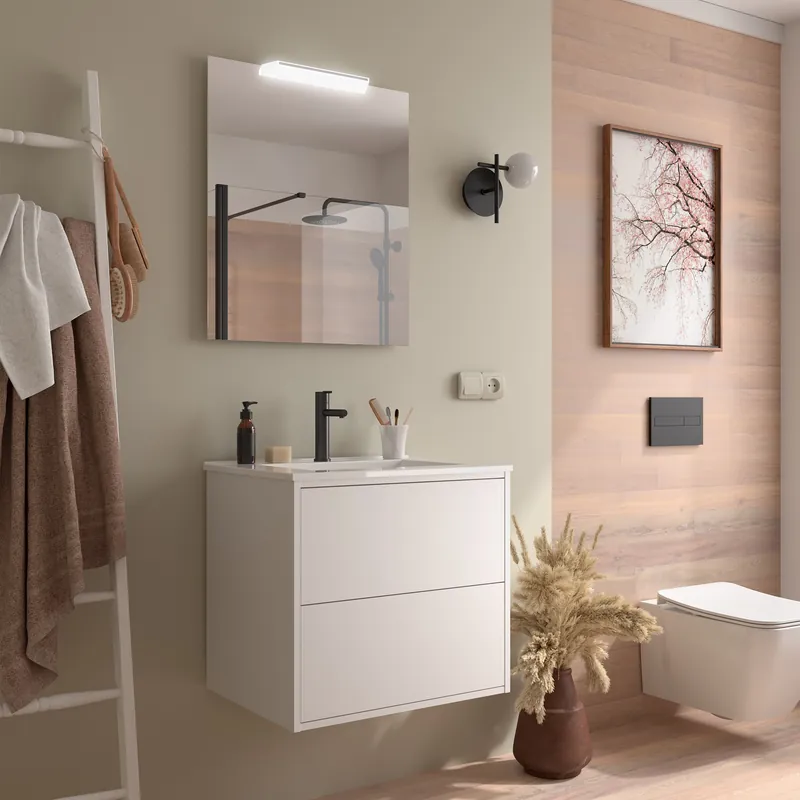 Muebles Ideal badmeubel 60cm met wastafel wit mat Finale Uitverkoop
