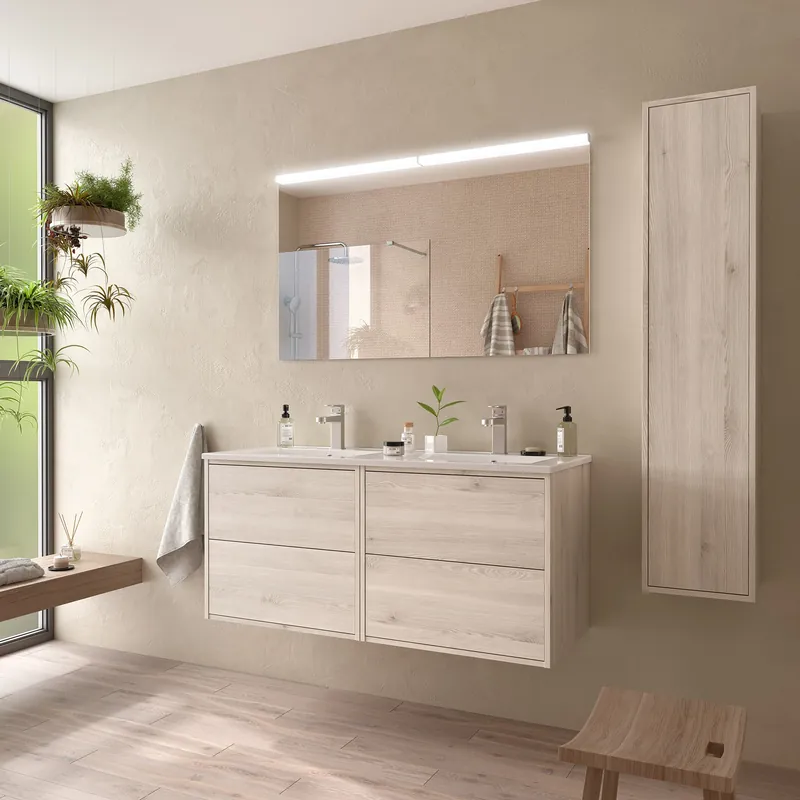 Bestseller Muebles Ideal badmeubel 120cm met wastafel naturel eiken