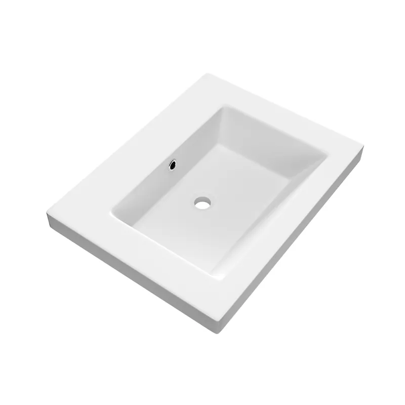 Dagaanbieding Brauer Solar Medium wastafel mineraalmarmer 60cm zonder kraangat wit mat