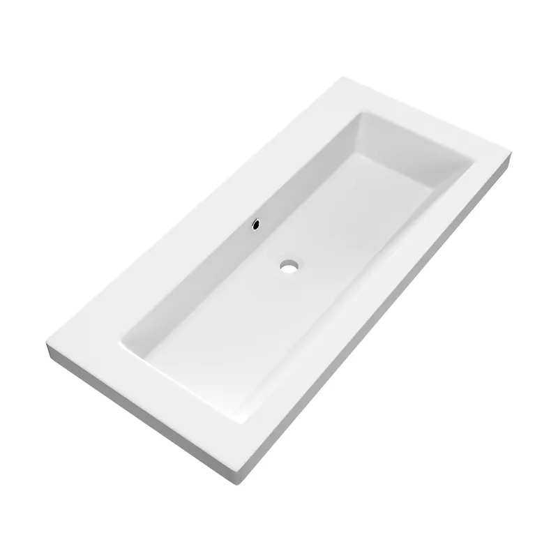 Bestel Nu Brauer Solar Medium wastafel mineraalmarmer 100cm zonder kraangat wit mat