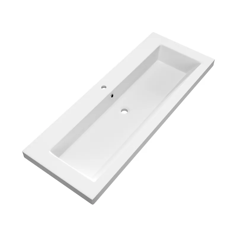 Seizoensaanbieding Brauer Solar Medium wastafel mineraalmarmer 120cm met 1 kraangat wit mat