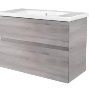 Nu Kopen Best Design Quick 65cm greeploos badkamermeubel grijs eiken