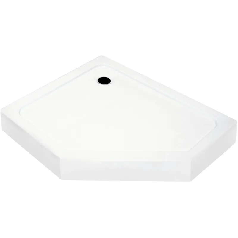 Bulkbestelling Kerra Glasgow douchebak vijfhoek 100x80x13cm wit links