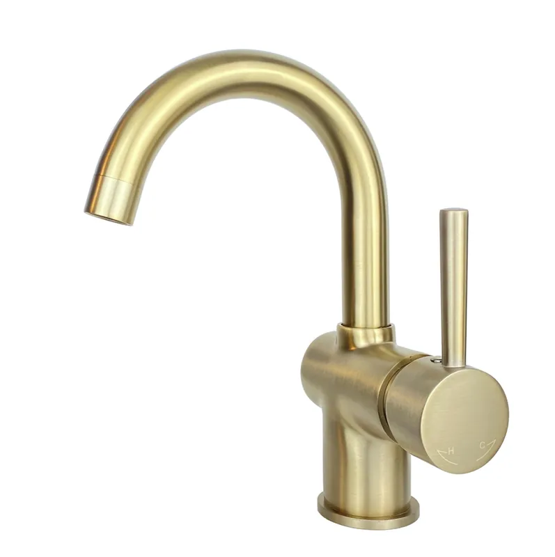 Hoge Kwaliteit Best Design Nancy wastafelkraan met draaibare uitloop goud mat
