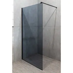 Beste Prijs Kerra Line inloopdouche 100x203cm rookglas mat zwart