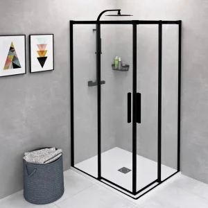 Direct Verzonden Polysan Altis douchecabine 90x80cm mat zwart
