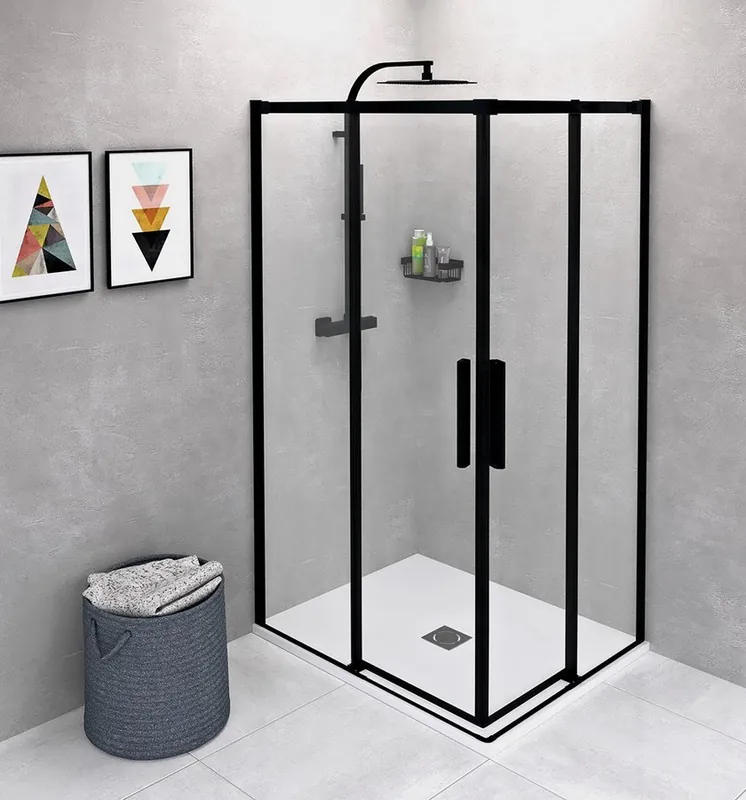 Direct Verzonden Polysan Altis douchecabine 90x80cm mat zwart