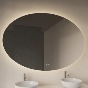 Exclusief Gliss Design Oval spiegel met LED-verlichting en verwarming 140x90cm