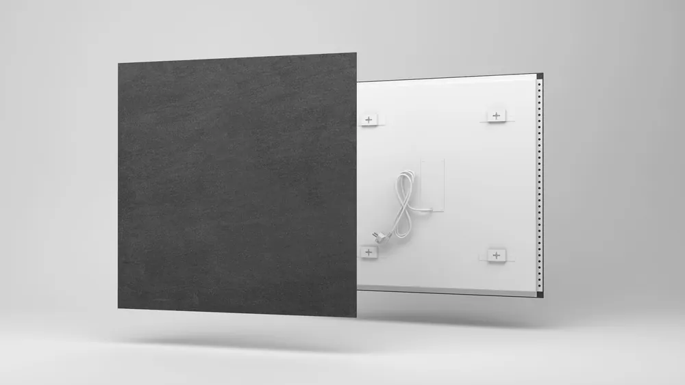 Ecosun CR300 keramisch infrarood paneel basalt zwart 60x60cm 300W Luxe