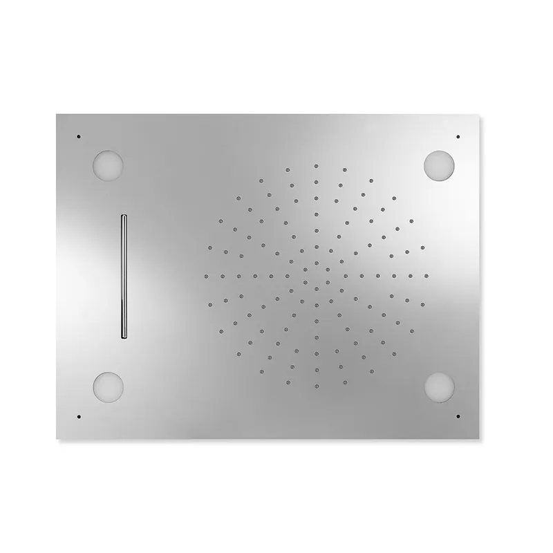 Ambachtelijk Tres inbouw hoofddouche met waterval en LED verlichting 50x65cm chroom
