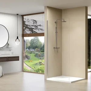 Finale Uitverkoop van Rijn ST01 vaste wand met helder glas 30x200cm RVS