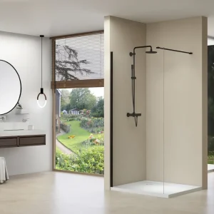 Fabrieksprijs van Rijn ST01 inloopdouche met helder glas 70x200cm zwart mat