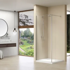 van Rijn ST01 inloopdouche 100x200cm met 30cm vaste wand chroom Merkproduct