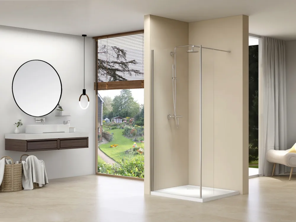 Garantie Inbegrepen van Rijn ST01 inloopdouche 110x200cm met 30cm vaste wand chroom