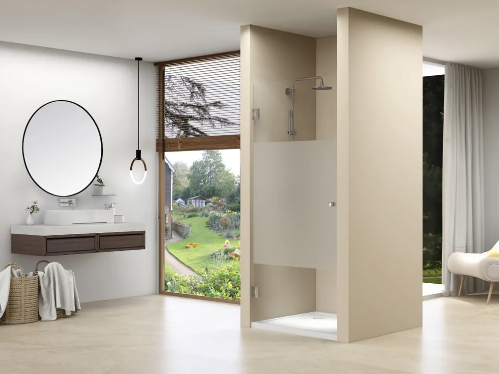 Bestseller van Rijn ST01 profielloze nisdeur met privacybaan 70cm chroom