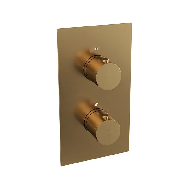 Brauer Gold Edition inbouw douchethermostaat 3-weg geborsteld messing PVD Rechtstreeks Van De Fabrikant