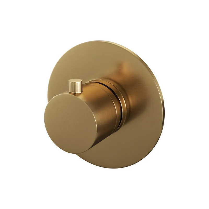 Brauer Gold Edition inbouwthermostaat rond geborsteld messing PVD Lage Kosten