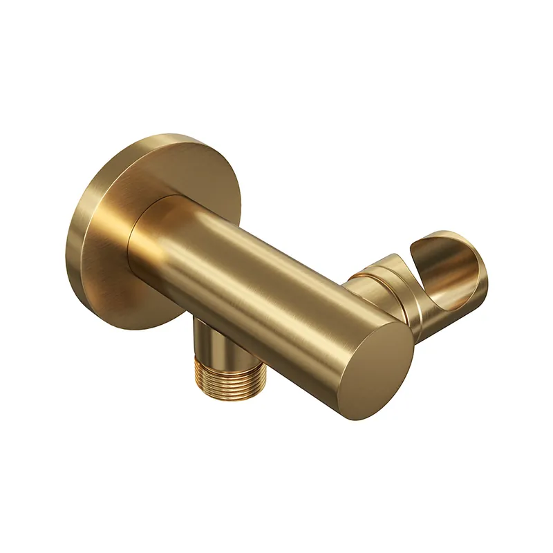 Handgemaakt Brauer Gold Edition wandaansluitbocht met handdouchehouder geborsteld messing PVD
