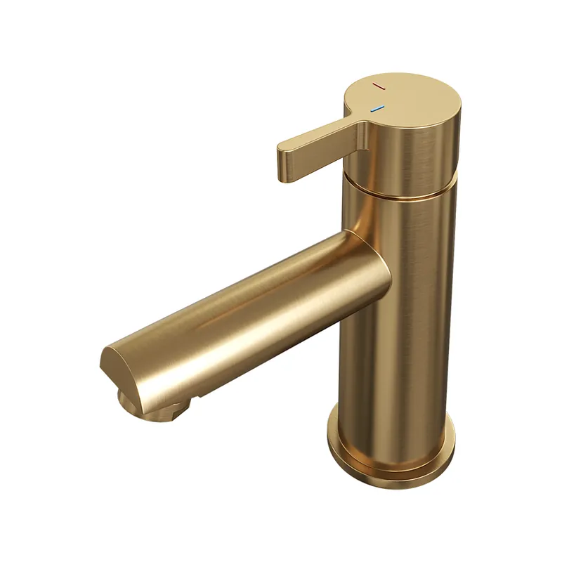 Brauer Gold Edition ColdStart wastafelkraan energy-saving model E messing geborsteld PVD Merkproduct