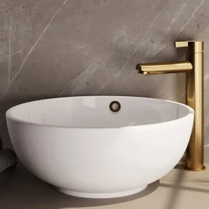 Brauer Gold Edition ColdStart verhoogde wastafelkraan energy-saving model E messing geborsteld PVD Nieuw