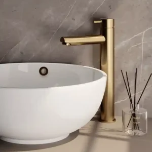 Brauer Gold Edition ColdStart verhoogde wastafelkraan energy-saving model B messing geborsteld PVD Dagaanbieding