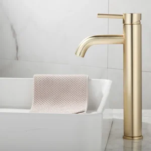 Saniclear Plus hoge wastafelkraan geborsteld messing mat goud Goedkoop