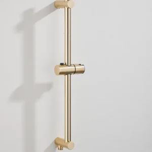 Must-Have Saniclear Plus douche glijstang met wateraansluiting 60cm geborsteld messing mat goud