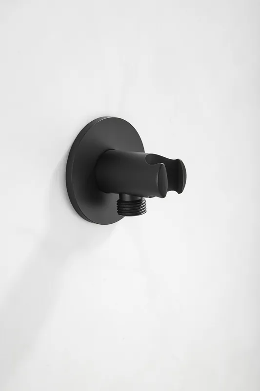 Handgemaakt Saniclear Plus handdouche houder met wateraansluiting zwart mat