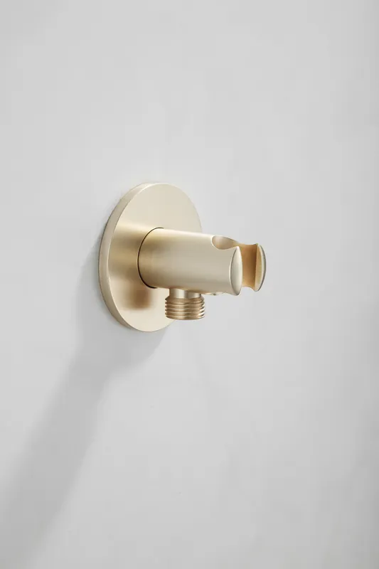 Saniclear Plus handdouche houder met wateraansluiting geborsteld messing mat goud Exclusief