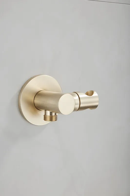 Saniclear Plus draaibare handdouche houder met wateraansluiting geborsteld messing mat goud Must-Have