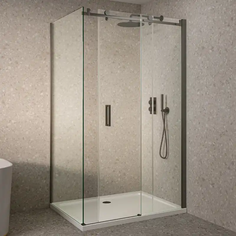 Op = Op Saniclear Supreme douchecabine 110x100cm verouderd ijzer - gunmetal