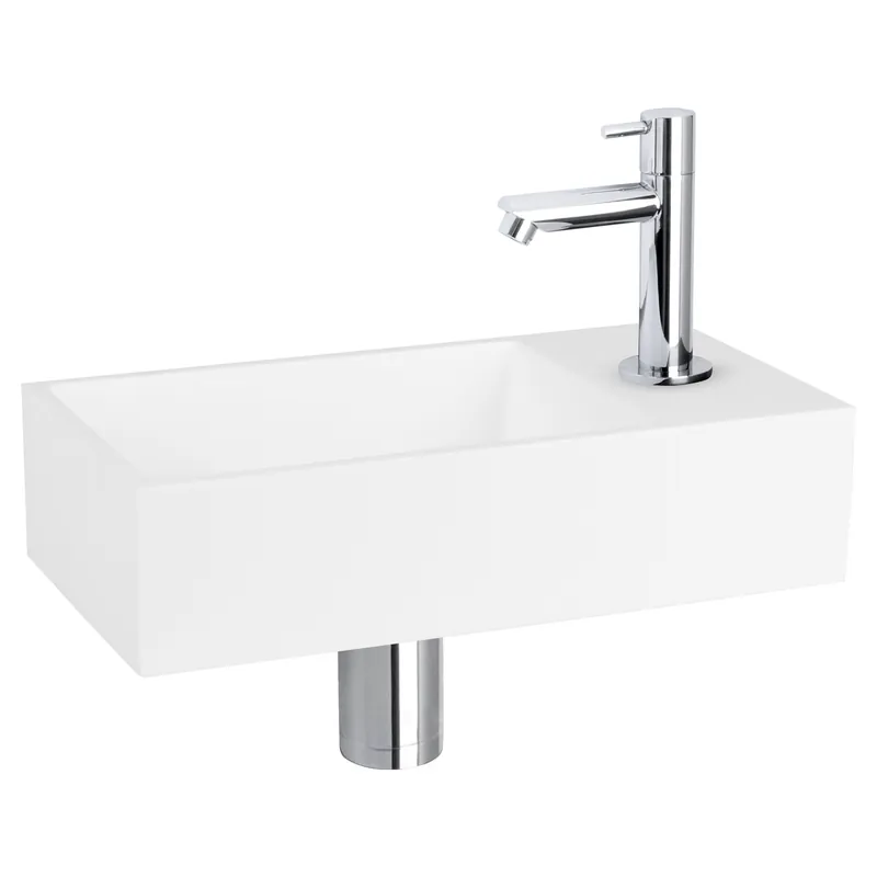 Differnz Solid fonteinset solid surface met rechte kraan chroom Nieuw Model