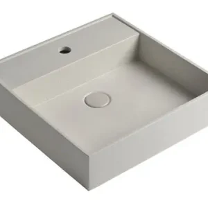 Sapho Quadrado betonnen wastafel 46x46cm wit zandsteen Nieuwe Collectie
