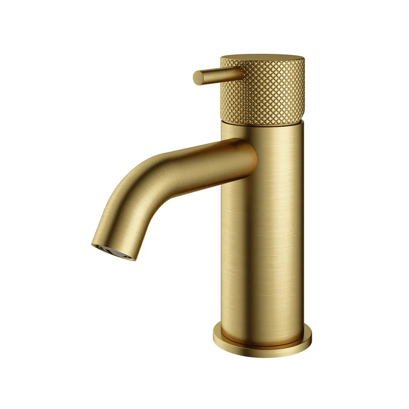Hotbath Cobber X wastafelkraan 14cm geborsteld messing PVD Must-Have
